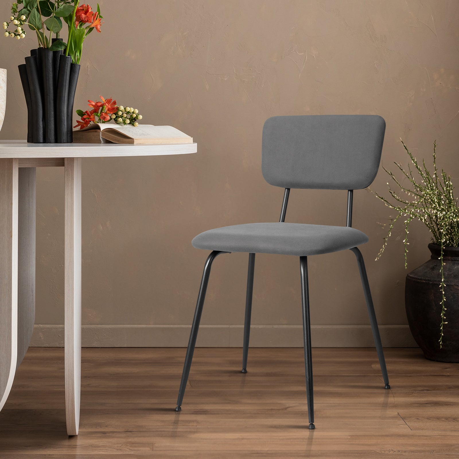 HAOYYE Modern Upholstered Dining Chair Set Of 4, Comfortable Padded Seat, Stylish Design For Kitchen, Bar, Office