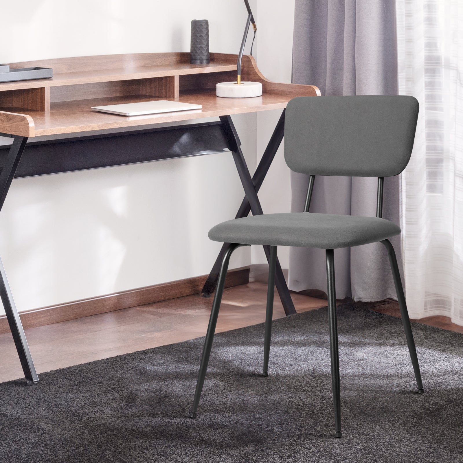 HAOYYE Modern Upholstered Dining Chair Set Of 4, Comfortable Padded Seat, Stylish Design For Kitchen, Bar, Office