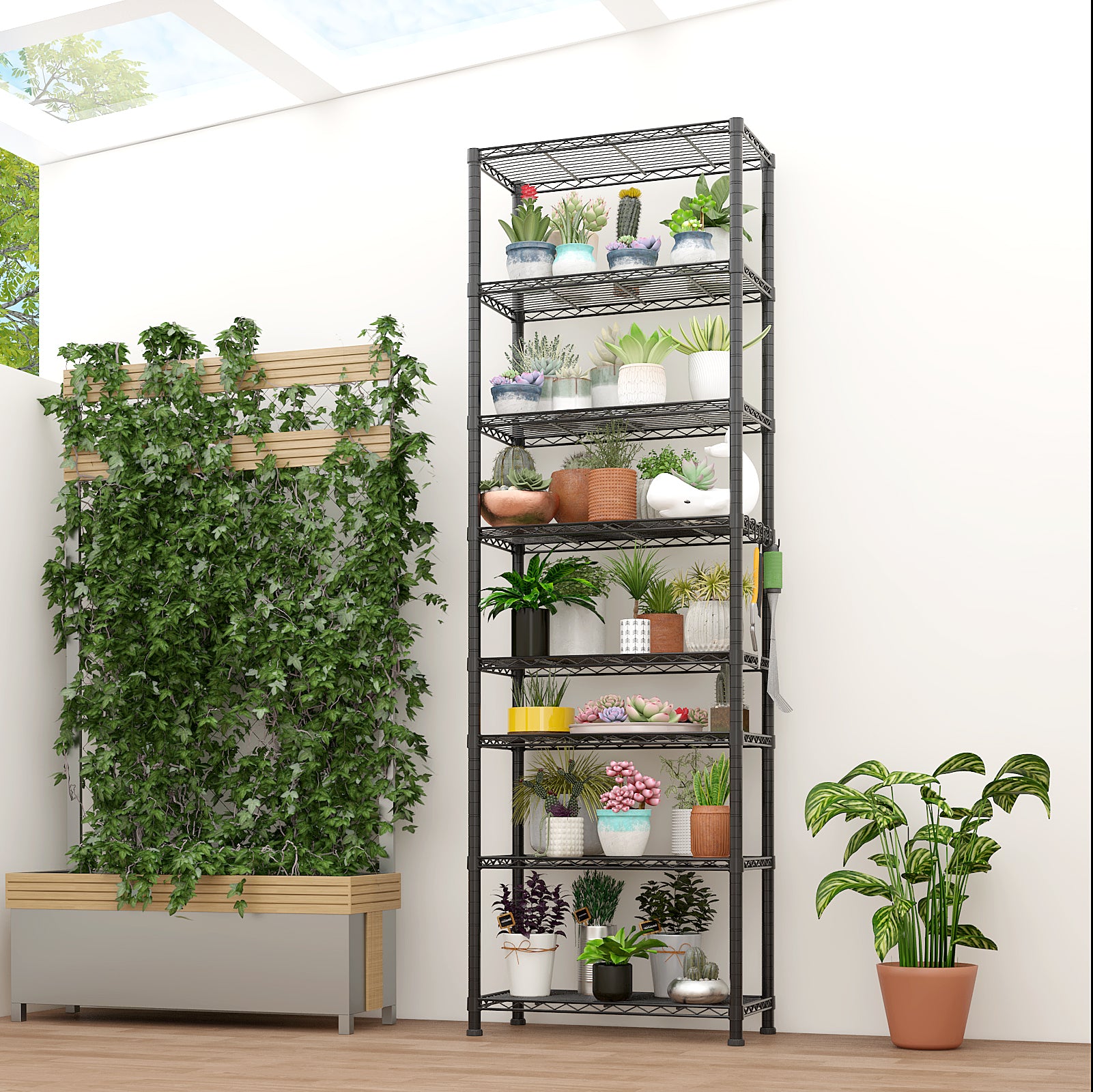 HAOYYE 8-Tier Heavy Duty Storage Shelving Unit With Wheels, Adjustable Wire Shelves For Garage, Pantry, And Commercial Storage, Sturdy 1600lbs Capacity, NSF Certified, Metal Storage Rack