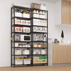 HAOYYE 8-Tier Heavy Duty Storage Shelving Unit With Wheels, Adjustable Wire Shelves For Garage, Pantry, And Commercial Storage, Sturdy 1600lbs Capacity, NSF Certified, Metal Storage Rack