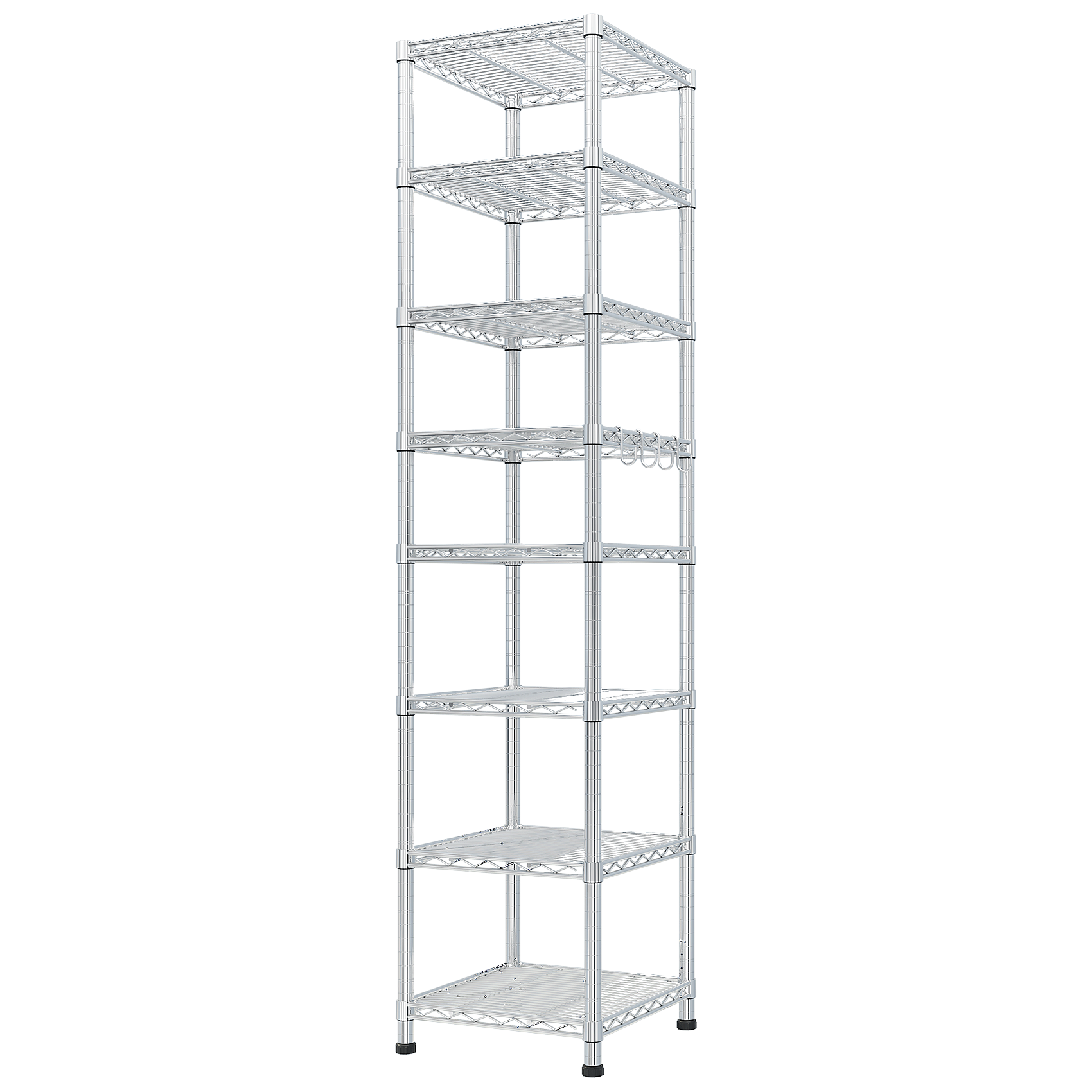 HAOYYE 8-Tier Heavy Duty Storage Shelves With Wheels, Adjustable Wire Shelving Unit For Garage And Pantry Storage, NSF Certified Commercial Metal Storage Rack With Sturdy 1344lbs Capacity