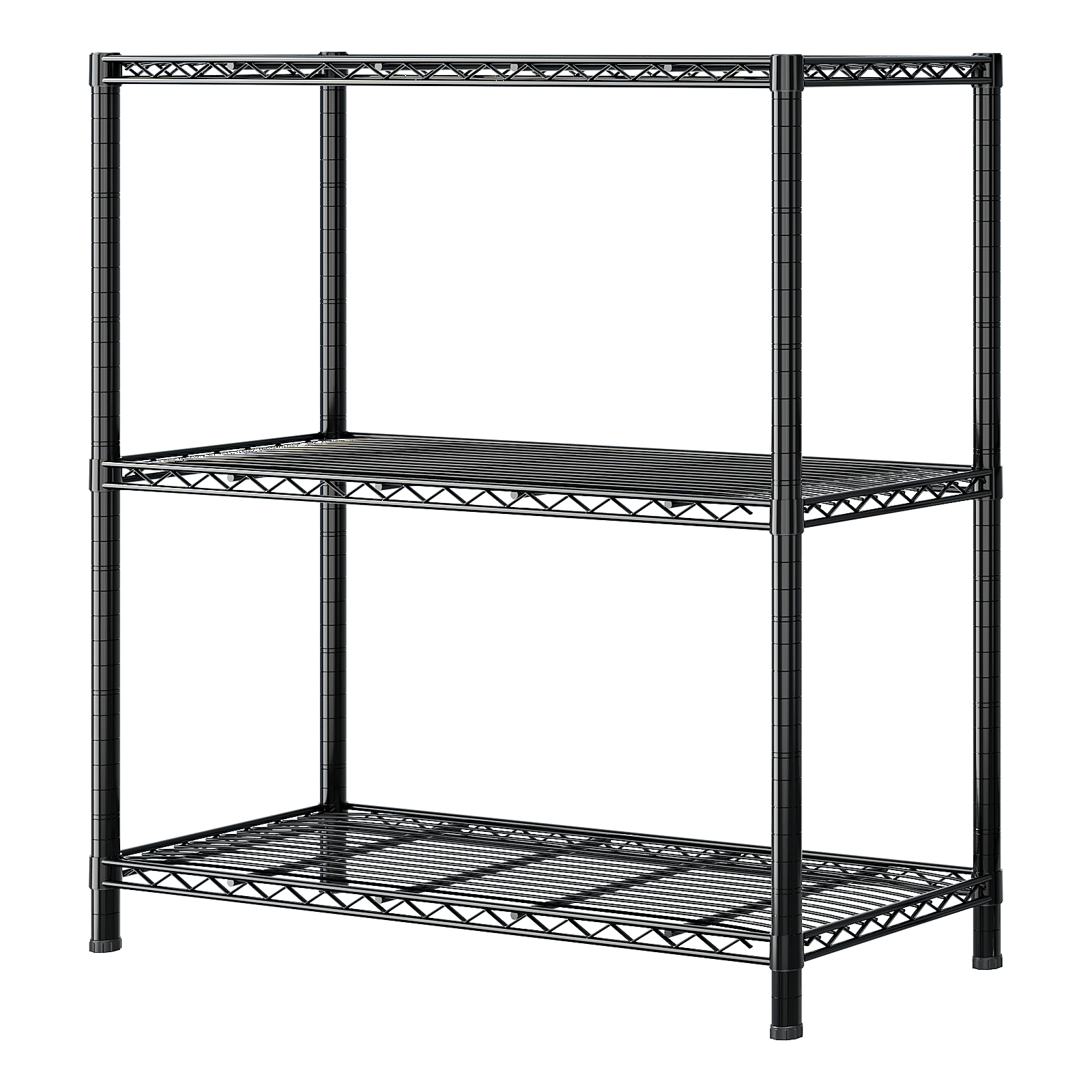 HAOYYE Six-Layer Iron Display Stand With 2-Inch Rubber Wheels, Adjustable Feet, One-Side Cone Hook, Freely Adjustable Layer Spacing, Black