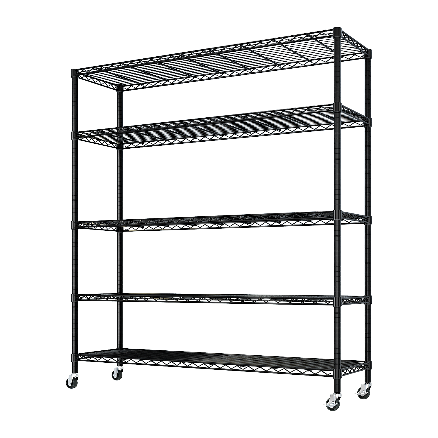 HAOYYE Heavy Duty Metal Shelving Unit With Wheels, Adjustable Storage Rack For Garage Or Pantry, NSF Certified Commercial Storage Shelf, High-Load Capacity, Sturdy Wire Shelving