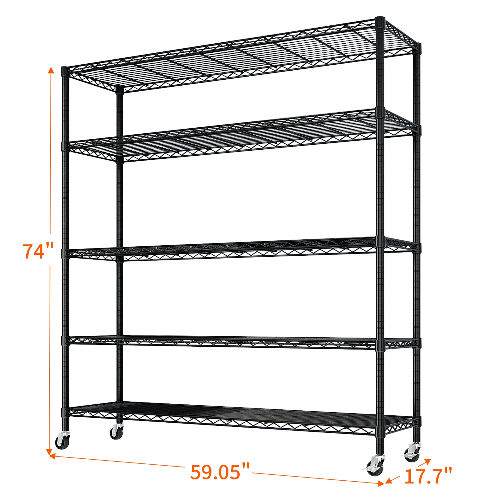 HAOYYE Heavy Duty Metal Shelving Unit With Wheels, Adjustable Storage Rack For Garage Or Pantry, NSF Certified Commercial Storage Shelf, High-Load Capacity, Sturdy Wire Shelving