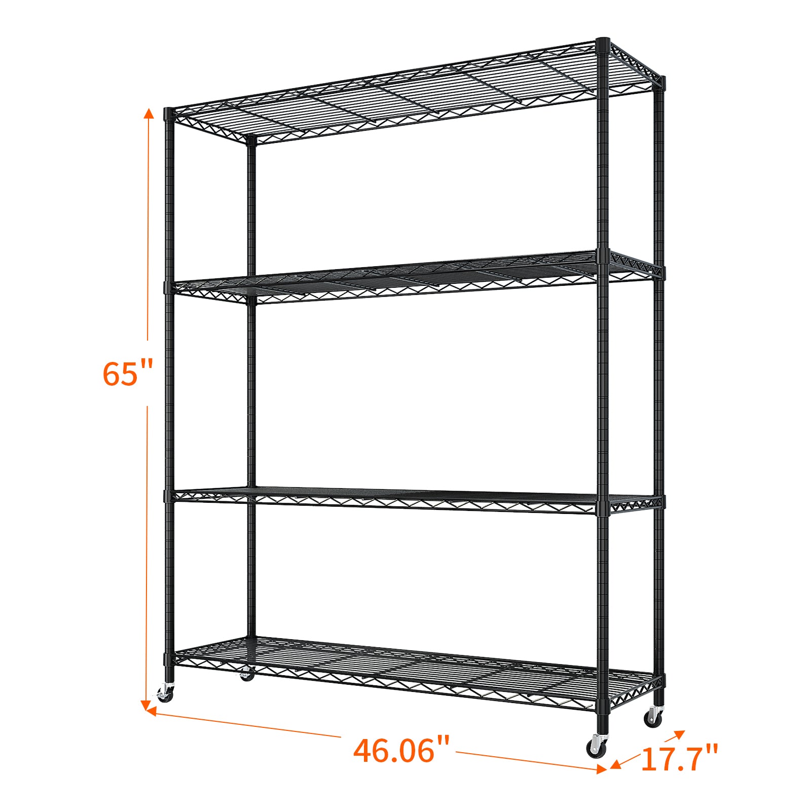 HAOYYE Heavy Duty Storage Shelves with Wheels: Commercial Grade Metal Wire Shelving Unit for Garage, Pantry and Commercial Storage. Features 800lbs Load Capacity, NSF Certification and Superior Durability for Organizing Tools