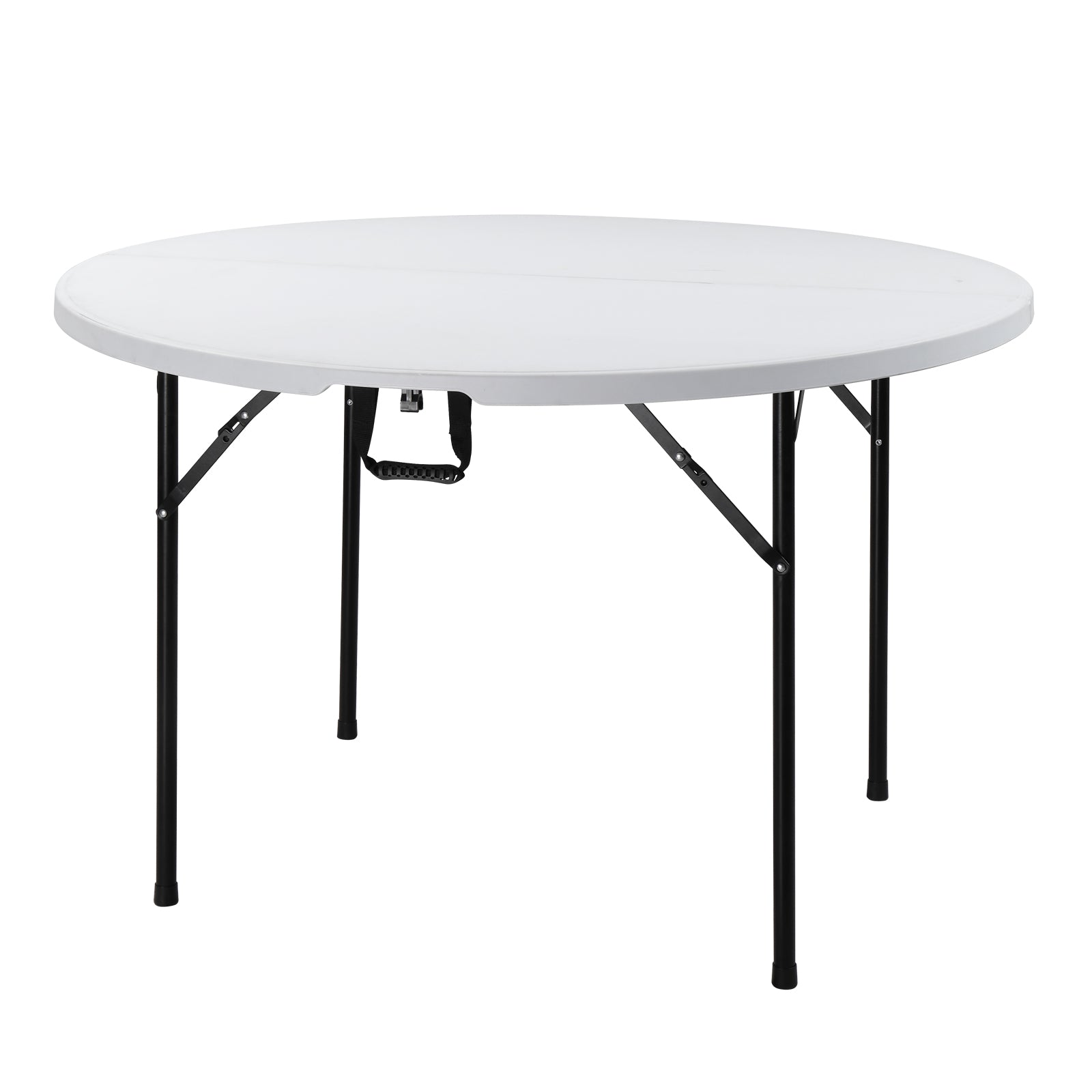 HAOYYE Round Folding Table, Outdoor Folding Utility Table in White, Durable and Lightweight, Ideal for Picnics, Parties, Events, and Outdoor Gatherings, Easy to Store and Transport