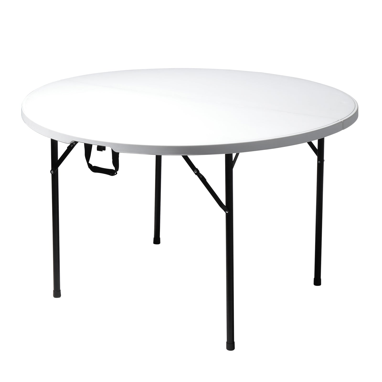 HAOYYE Round Folding Table, Outdoor Folding Utility Table in White, Durable and Lightweight, Ideal for Picnics, Parties, Events, and Outdoor Gatherings, Easy to Store and Transport