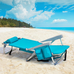 Haoyye Premium Oxford Cloth Beach Chair with Durable Silver White Aluminum Tube Bearing Frame, Supporting up to 100 Kg of Weight, Featuring a Refreshing Mint Green Upholstery and Ergonomic Design for Ultimate Outdoor Comfort and Stability