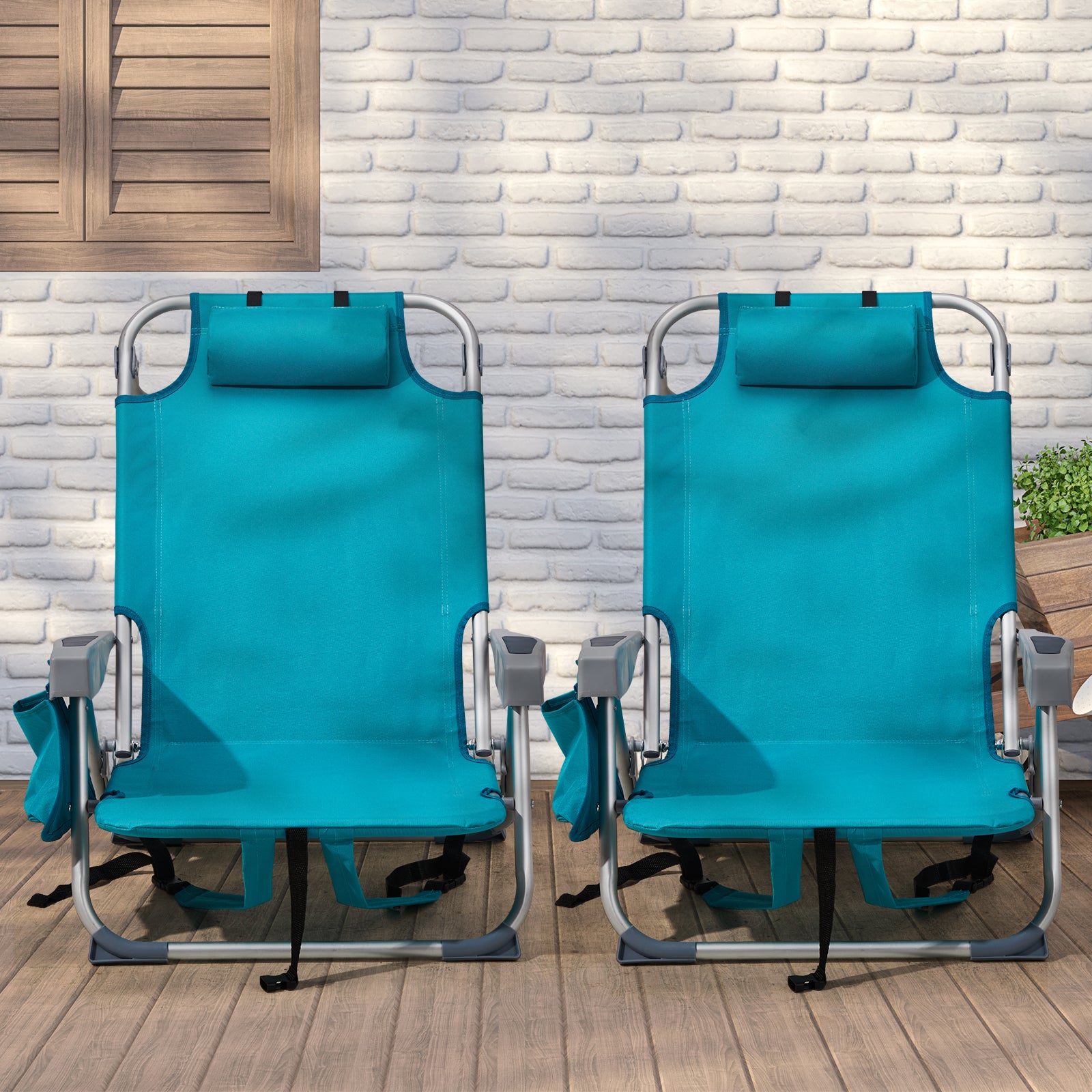 Haoyye Premium Oxford Cloth Beach Chair with Durable Silver White Aluminum Tube Bearing Frame, Supporting up to 100 Kg of Weight, Featuring a Refreshing Mint Green Upholstery and Ergonomic Design for Ultimate Outdoor Comfort and Stability