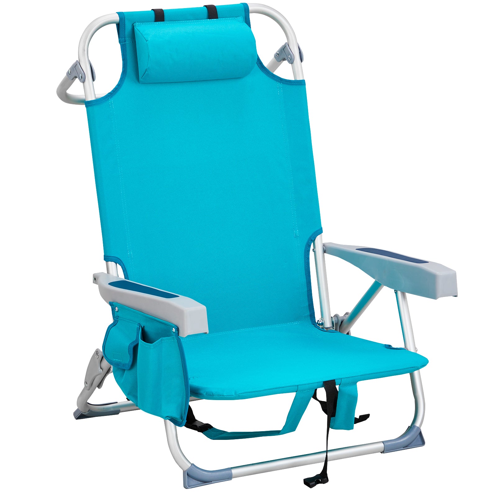 Haoyye Premium Oxford Cloth Beach Chair with Durable Silver White Aluminum Tube Bearing Frame, Supporting up to 100 Kg of Weight, Featuring a Refreshing Mint Green Upholstery and Ergonomic Design for Ultimate Outdoor Comfort and Stability