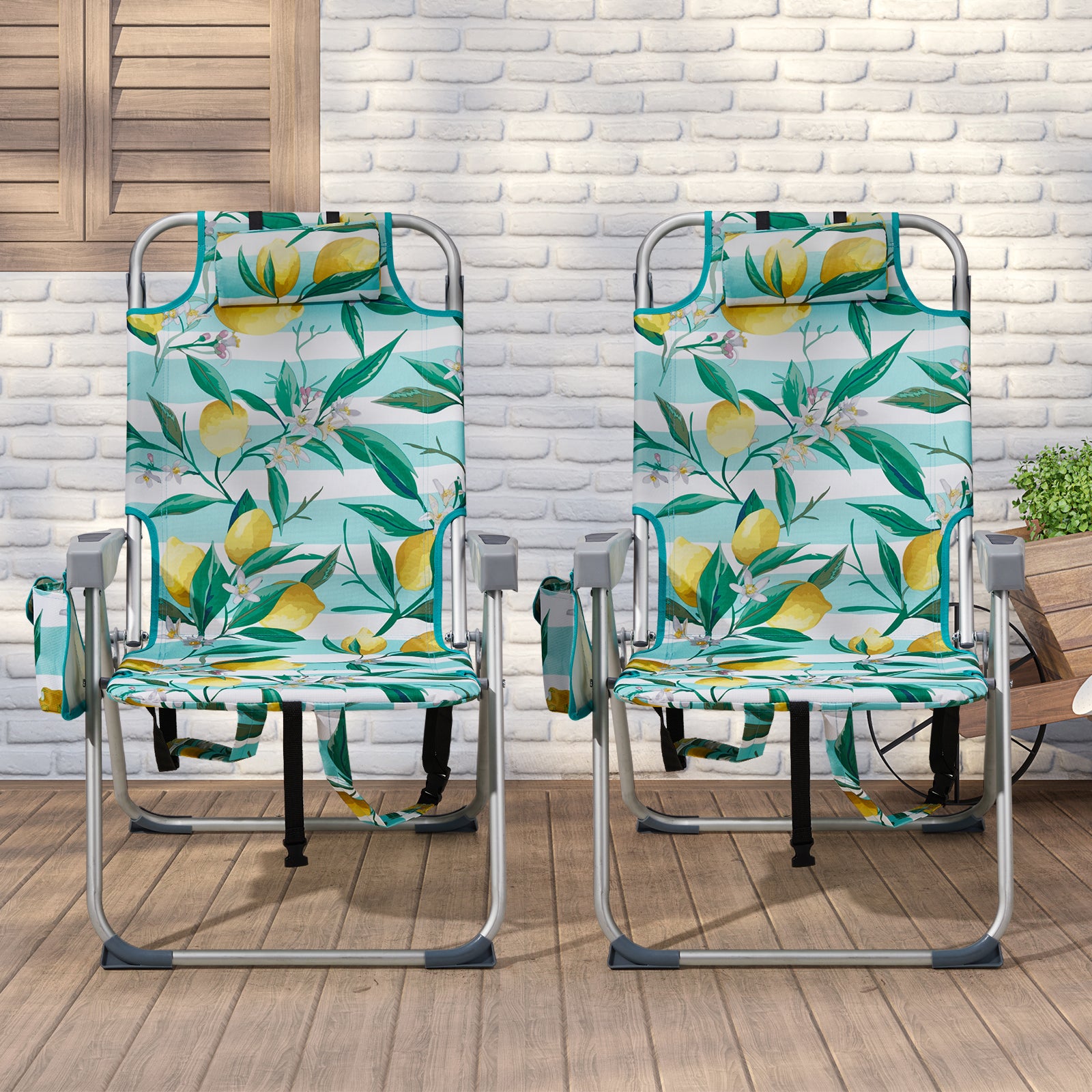 HAOYYE Lightweight Folding Beach Chair, Durable Oxford Fabric With Sturdy Aluminum Frame, Portable and Comfortable Outdoor Lounge Chair, Lemon Yellow