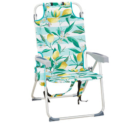 HAOYYE Lightweight Folding Beach Chair, Durable Oxford Fabric With Sturdy Aluminum Frame, Portable and Comfortable Outdoor Lounge Chair, Lemon Yellow