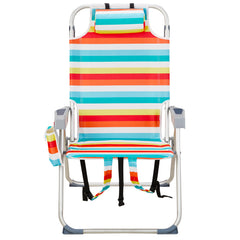HAOYYE Folding Beach Chair With Rainbow Stripes, Sturdy Aluminum Tube Frame, Lightweight And Easy To Carry, Ideal For Outdoor Activities, Relaxing At The Beach Or Camping