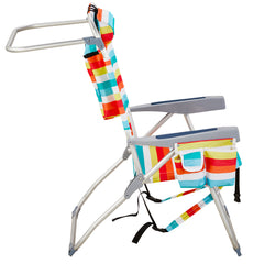 HAOYYE Folding Beach Chair With Rainbow Stripes, Sturdy Aluminum Tube Frame, Lightweight And Easy To Carry, Ideal For Outdoor Activities, Relaxing At The Beach Or Camping