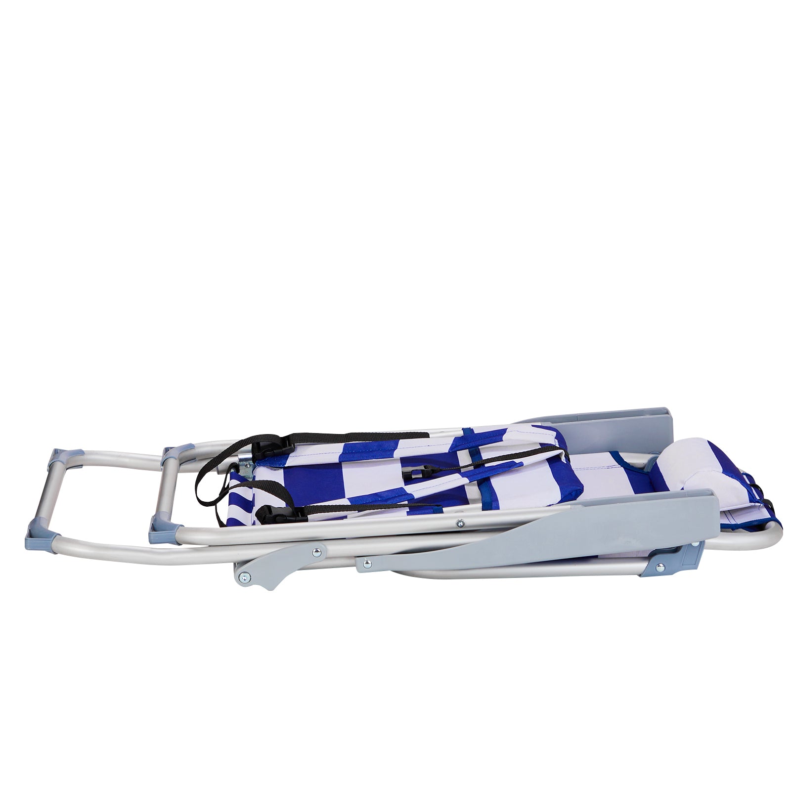 HAOYYE Lightweight Folding Beach Chair, Heightened Design With Durable Oxford Fabric And Sturdy Aluminum Frame, Comfortable Portable Outdoor Lounge Chair, Blue Stripes