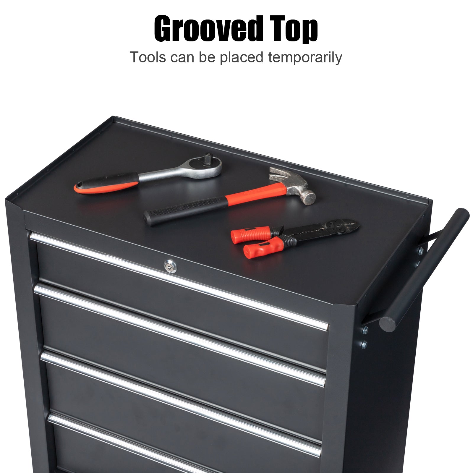 HAOYYE Heavy Duty Single Bottom Cabinet Instrument Cart with Four Drawers Black Steel Medical Storage Cart Rolling Utility Cart with 330lb Capacity Durable Mobile Storage Solution for Clinic Workshop Lab