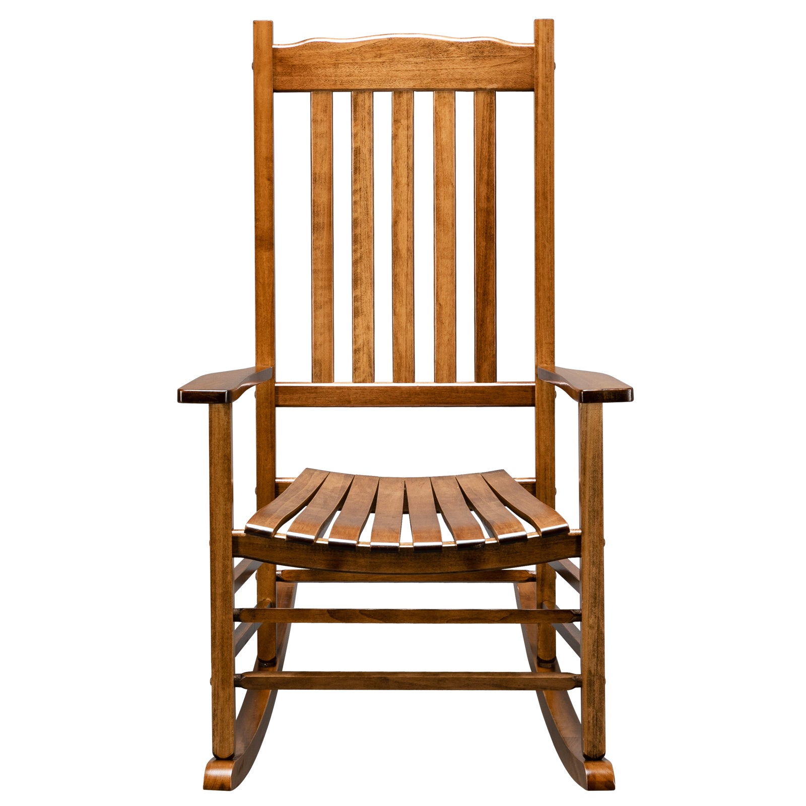 HAOYYE Square Wooden Rocking Chair with Wavy Backboard, Sturdy and Elegant Rocker for Patio, Porch, Garden, or Balcony, Comfortable and Durable Design for Relaxation and Outdoor Enjoyment