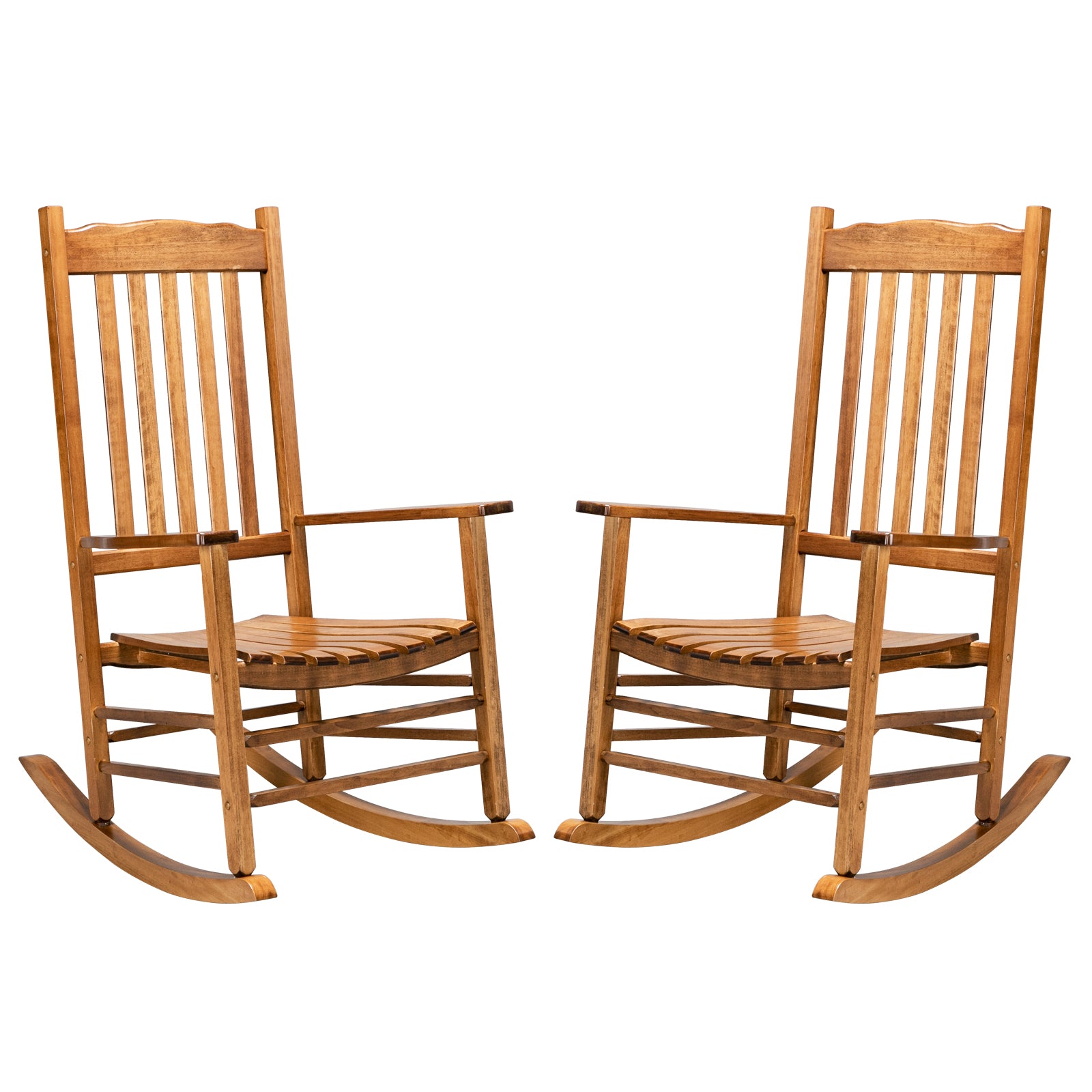HAOYYE Square Wooden Rocking Chair with Wavy Backboard, Sturdy and Elegant Rocker for Patio, Porch, Garden, or Balcony, Comfortable and Durable Design for Relaxation and Outdoor Enjoyment