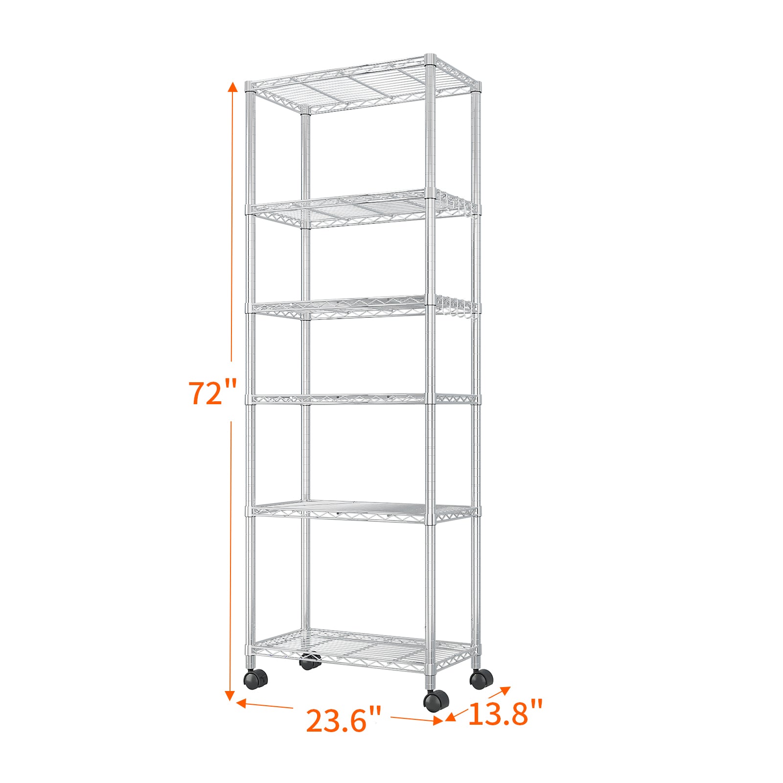 HAOYYE Heavy Duty Storage Shelves With Wheels, Adjustable Wire Shelving Unit For Garage And Pantry Storage, Sturdy 1020lbs Capacity, NSF Certified Metal Storage Rack
