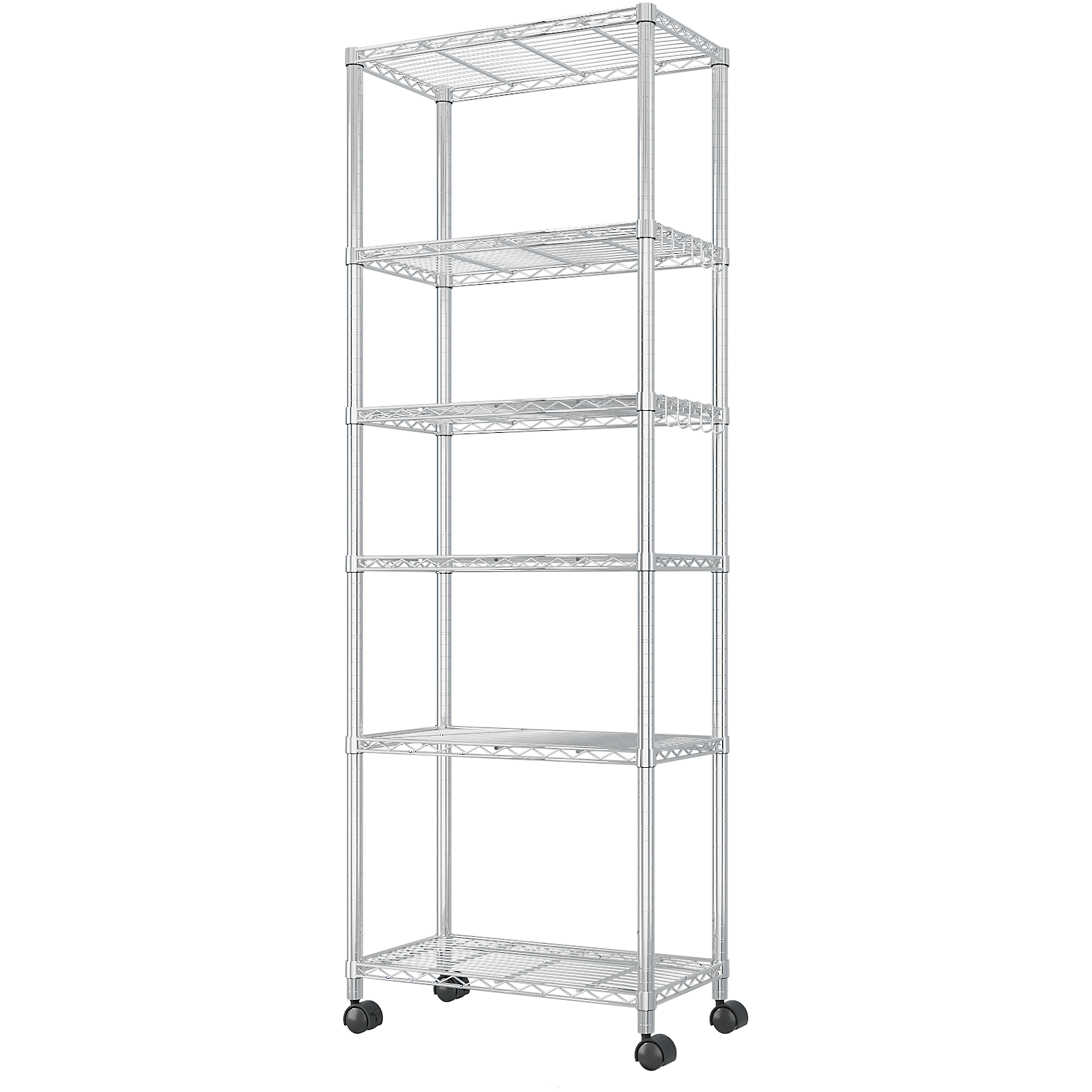 HAOYYE Heavy Duty Storage Shelves With Wheels, Adjustable Wire Shelving Unit For Garage And Pantry Storage, Sturdy 1020lbs Capacity, NSF Certified Metal Storage Rack