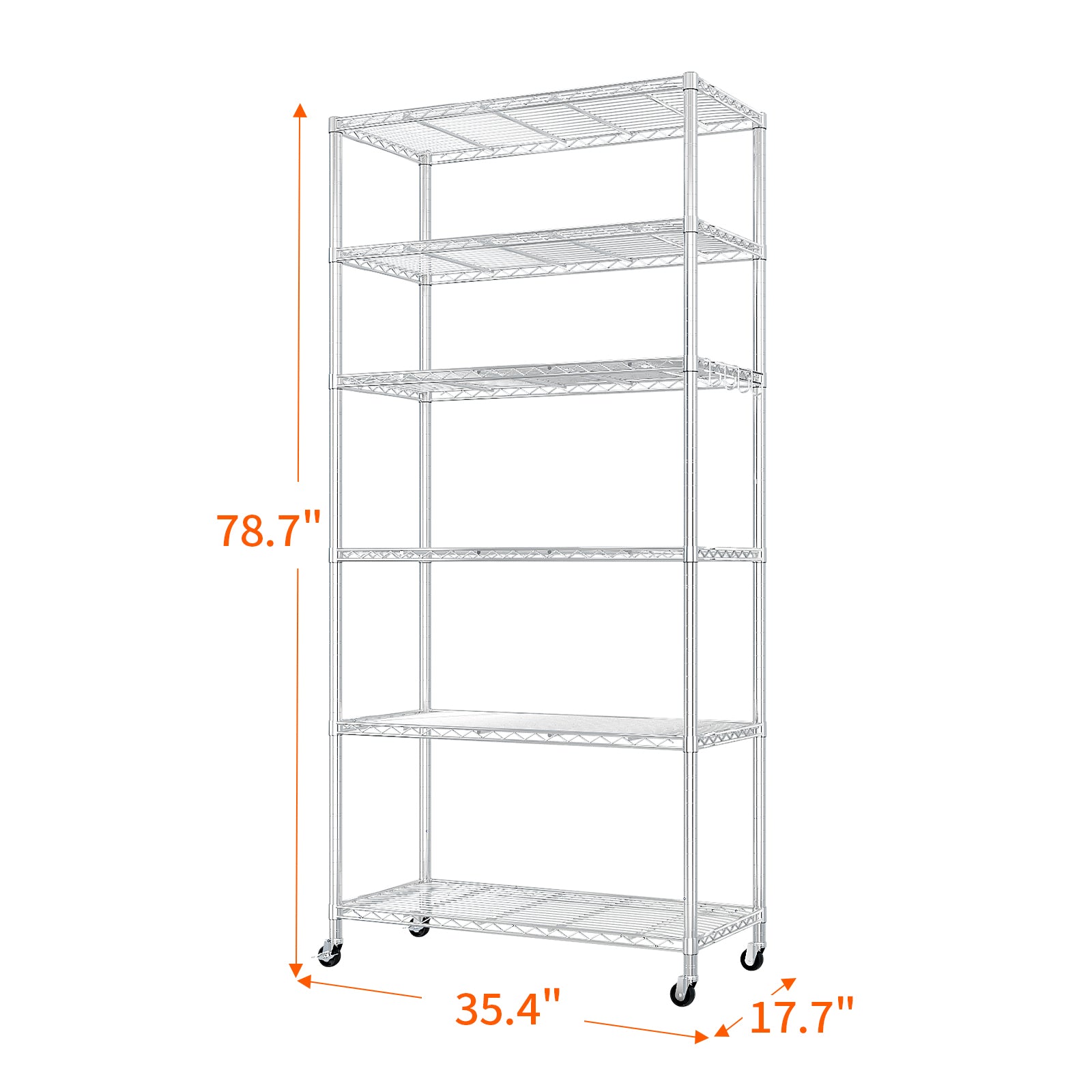 HAOYYE Heavy Duty Storage Shelves With Wheels, Adjustable Wire Shelving Unit For Garage, Pantry, And Commercial Use, Sturdy 1200lbs Capacity, NSF Certified Metal Storage Rack