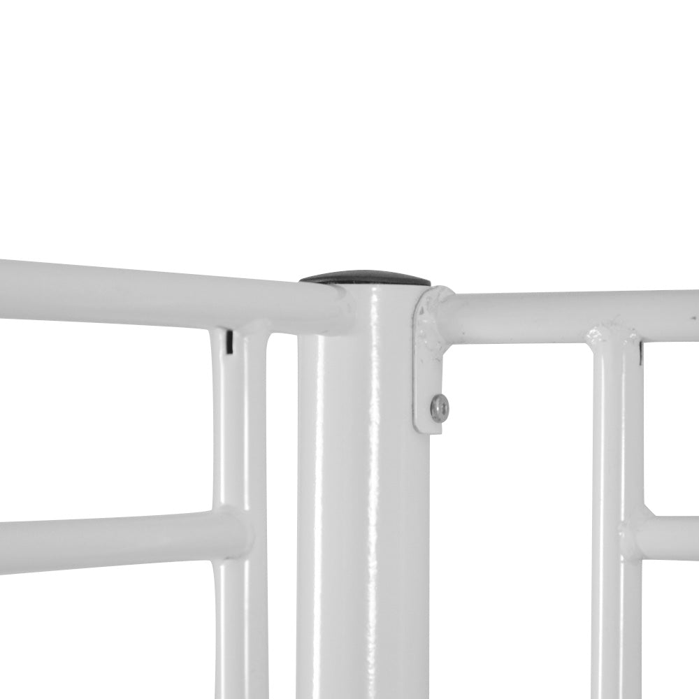 HAOYYE White Metal Bunk Bed with Sturdy Ladder, Space-Saving Twin Size Design, Durable Iron Frame for Versatile Bedroom Use, Easy Assembly, Stylish and Functional Loft Bed for Teens and Adults