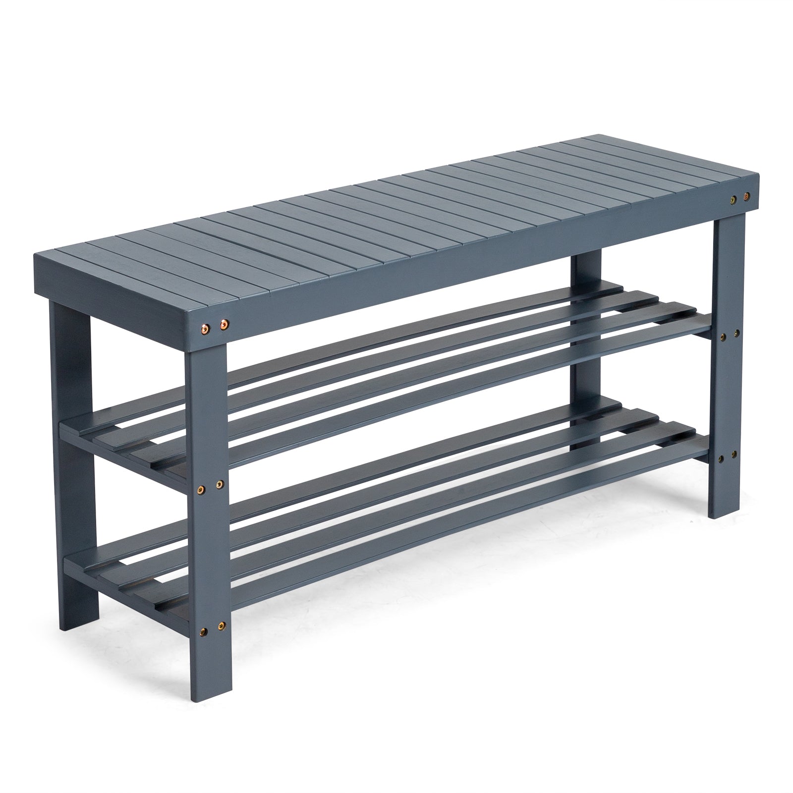 Haoyye 3-Tier Seamless Top Bamboo Shoe Rack, Eco-Friendly and Durable Storage Solution, Compact Design Perfect for Entryways, Closets, and Apartments, Elegant Black Finish for a Modern Look
