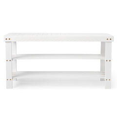 Haoyye 3-Tier Seamless Top Bamboo Shoe Rack, Eco-Friendly and Durable Storage Solution, Compact Design Perfect for Entryways, Closets, and Apartments, Elegant Black Finish for a Modern Look