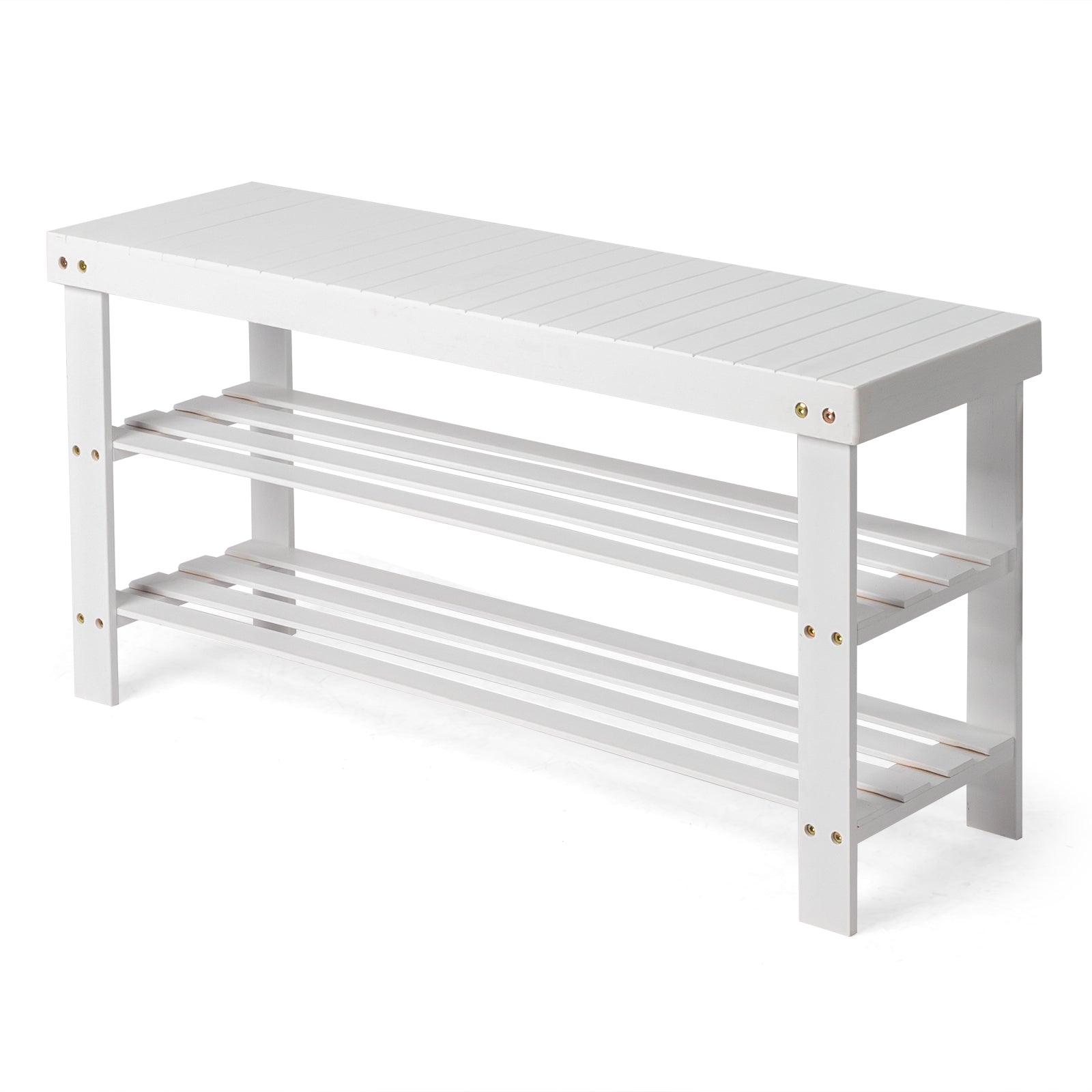 Haoyye 3-Tier Seamless Top Bamboo Shoe Rack, Eco-Friendly and Durable Storage Solution, Compact Design Perfect for Entryways, Closets, and Apartments, Elegant Black Finish for a Modern Look