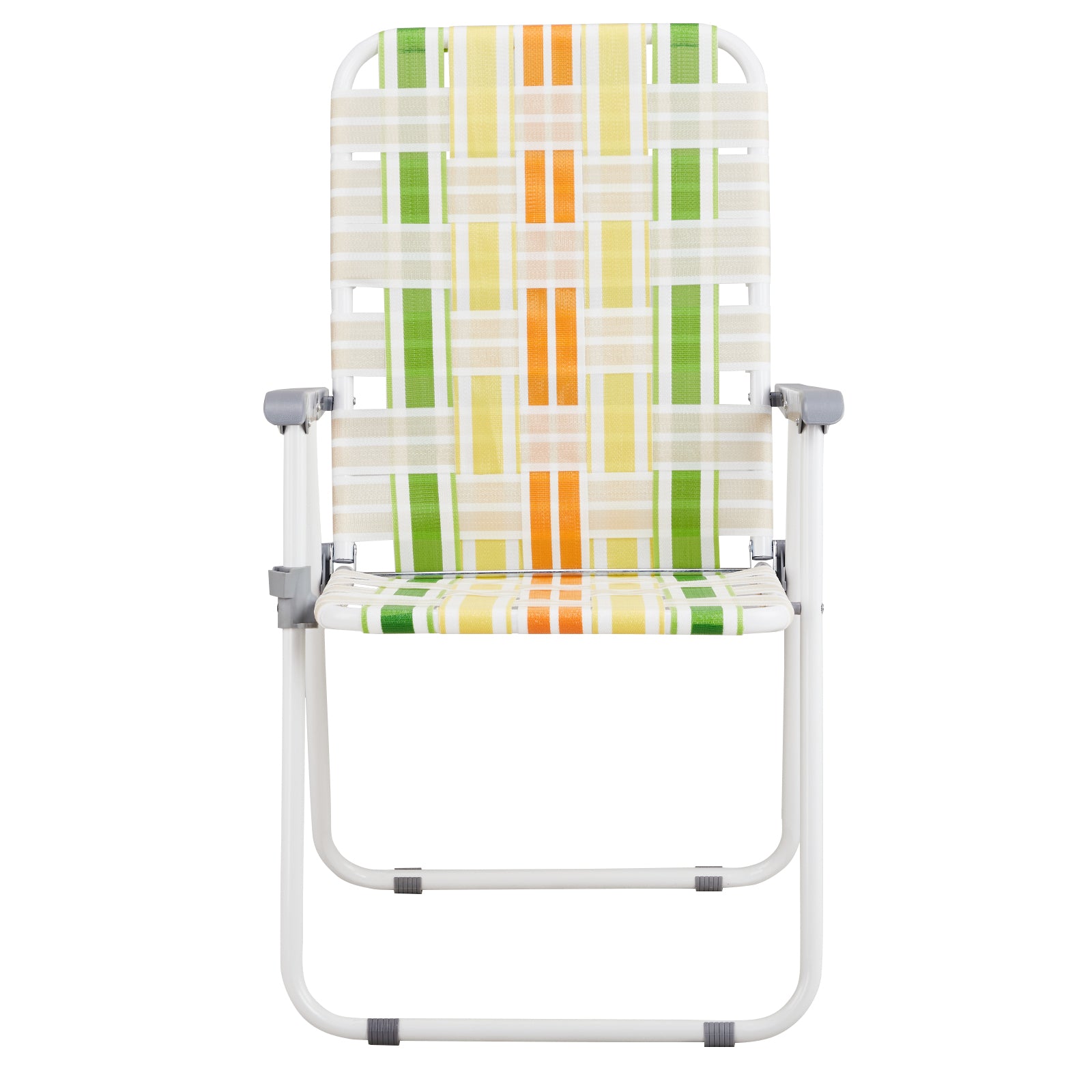 Haoyye Set of 2 Webbed Folding Beach Chairs, Portable and Lightweight Outdoor Lawn Chairs for Camping, Fishing, BBQ, and Poolside, Durable Yellow and Green Design for Comfortable Relaxation