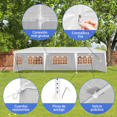 HAOYYE 10'x30' Outdoor Party Tent with 8 Removable Sidewalls Waterproof Event Canopy Gazebo for Backyard Wedding Patio Commercial Use