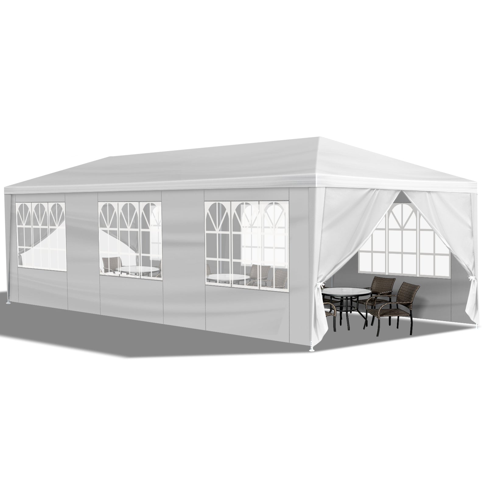 HAOYYE 10'x30' Outdoor Party Tent with 8 Removable Sidewalls Waterproof Event Canopy Gazebo for Backyard Wedding Patio Commercial Use