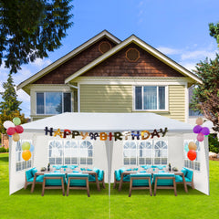 HAOYYE 10'x20' Outdoor Party Tent with 4 Removable Sidewalls Waterproof Canopy Gazebo for Backyard Wedding Patio Events