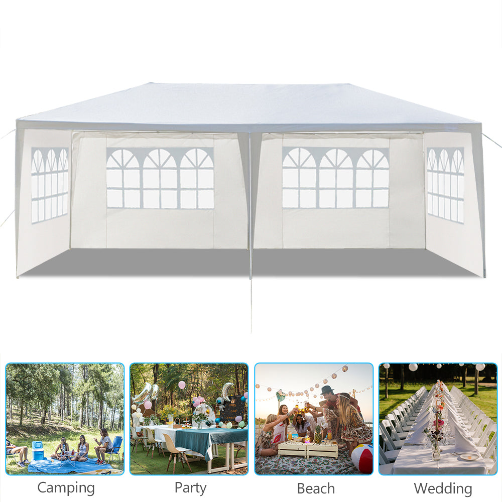 HAOYYE 10'x20' Outdoor Party Tent with 4 Removable Sidewalls Waterproof Canopy Gazebo for Backyard Wedding Patio Events
