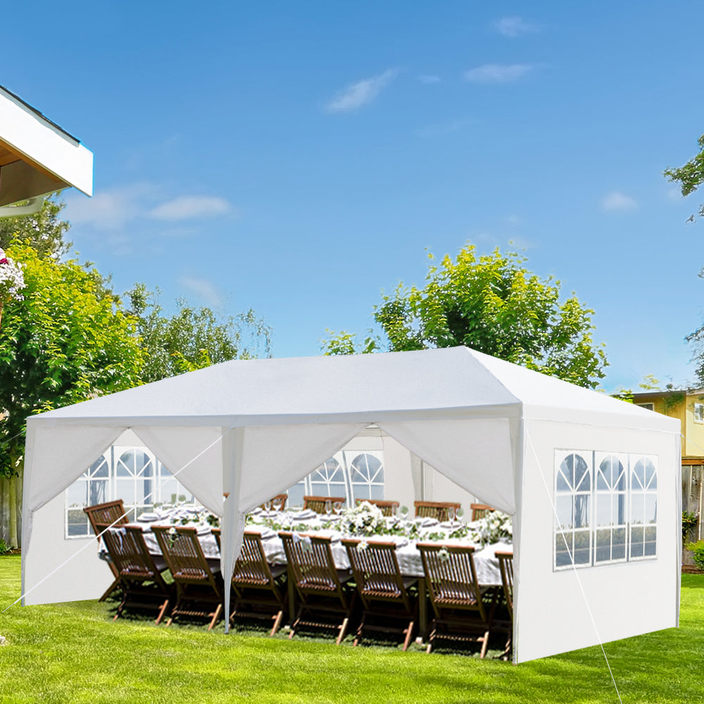 HAOYYE 10'x20' Outdoor Party Tent with 6 Removable Sidewalls Waterproof Canopy Event Gazebo for Backyard Wedding Patio Commercial Use