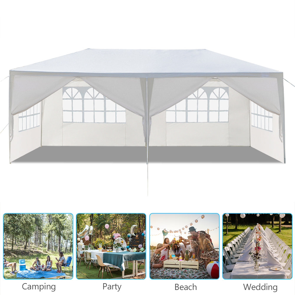 HAOYYE 10'x20' Outdoor Party Tent with 6 Removable Sidewalls Waterproof Canopy Event Gazebo for Backyard Wedding Patio Commercial Use