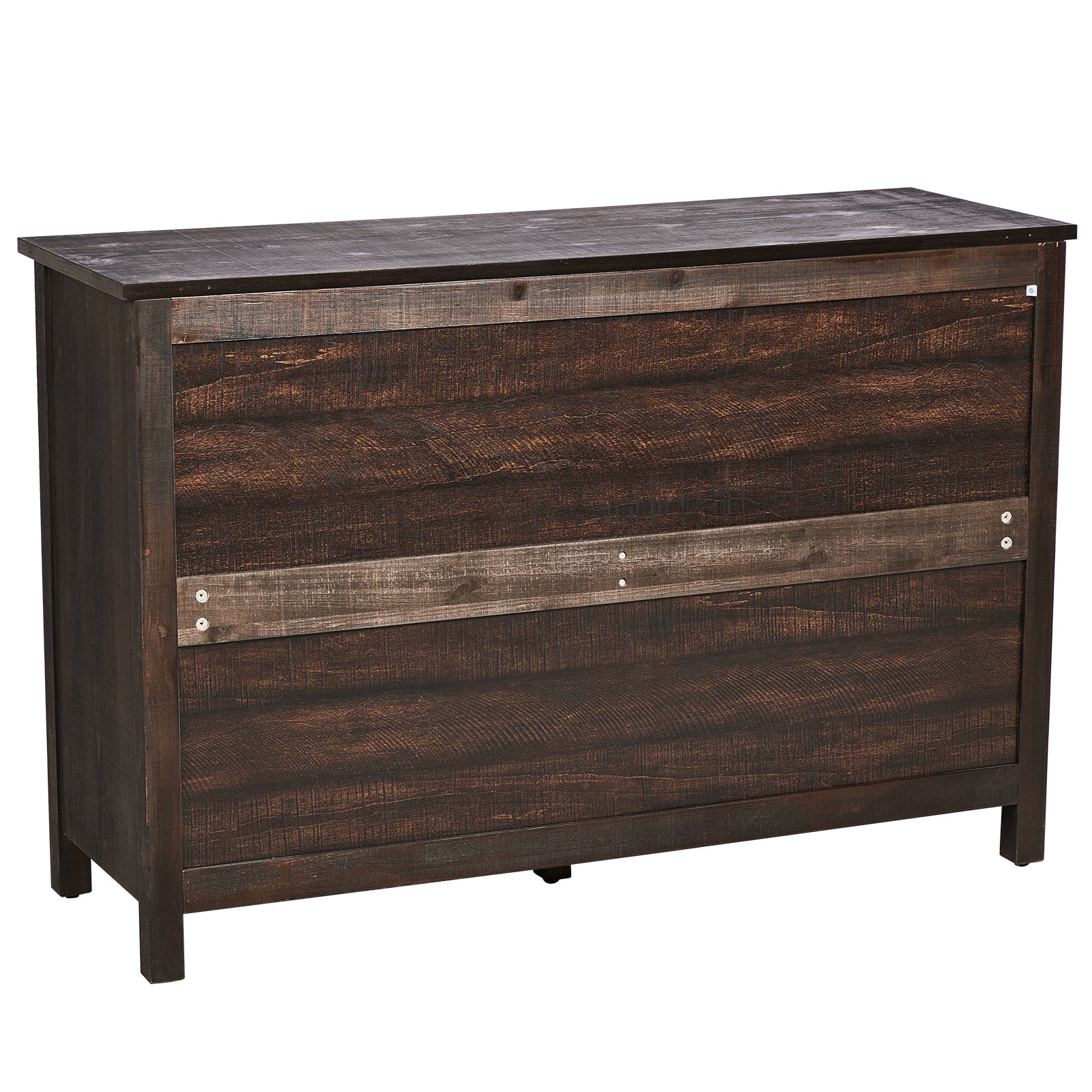 HAOYYE MDF Chest of Drawers with Solid Wood Veneer, Double Row Six Drawer Storage Cabinet for Bedroom and Living Room Organization