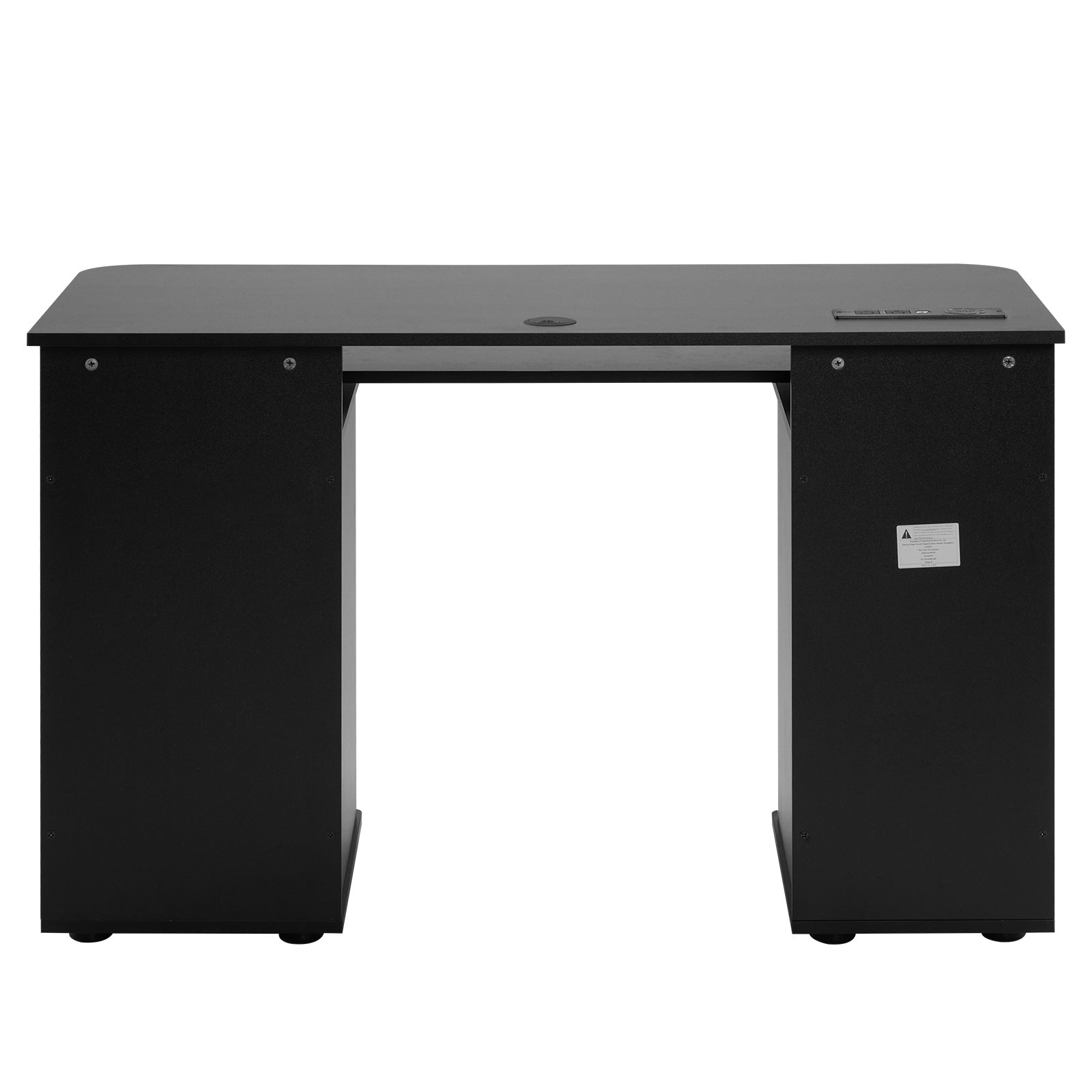 Haoyye PB Wood Computer Desk with One Door and Three Drawers, Portable, Sturdy, and Stylish Black Workspace for Home Offices, Small Apartments, and Dorms, Durable 15mm PB Wood for Long-Lasting Use