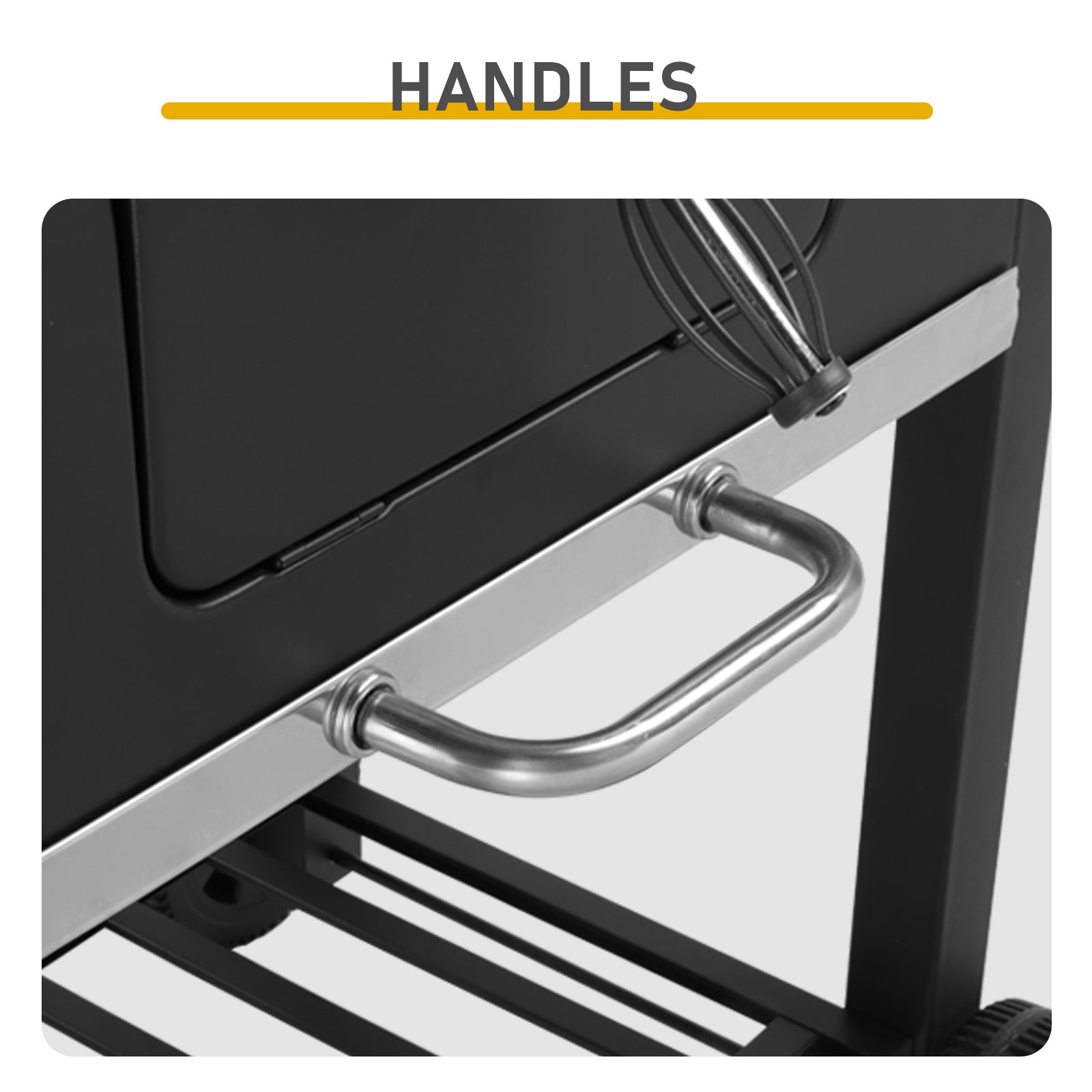 HAOYYE Charcoal Grill Outdoor BBQ Grill with Extra Large Cooking Area Dual Adjustable Charcoal Trays Front Fuel Access Doors Foldable Side Tables Wheels for Backyard Camping Picnic Party