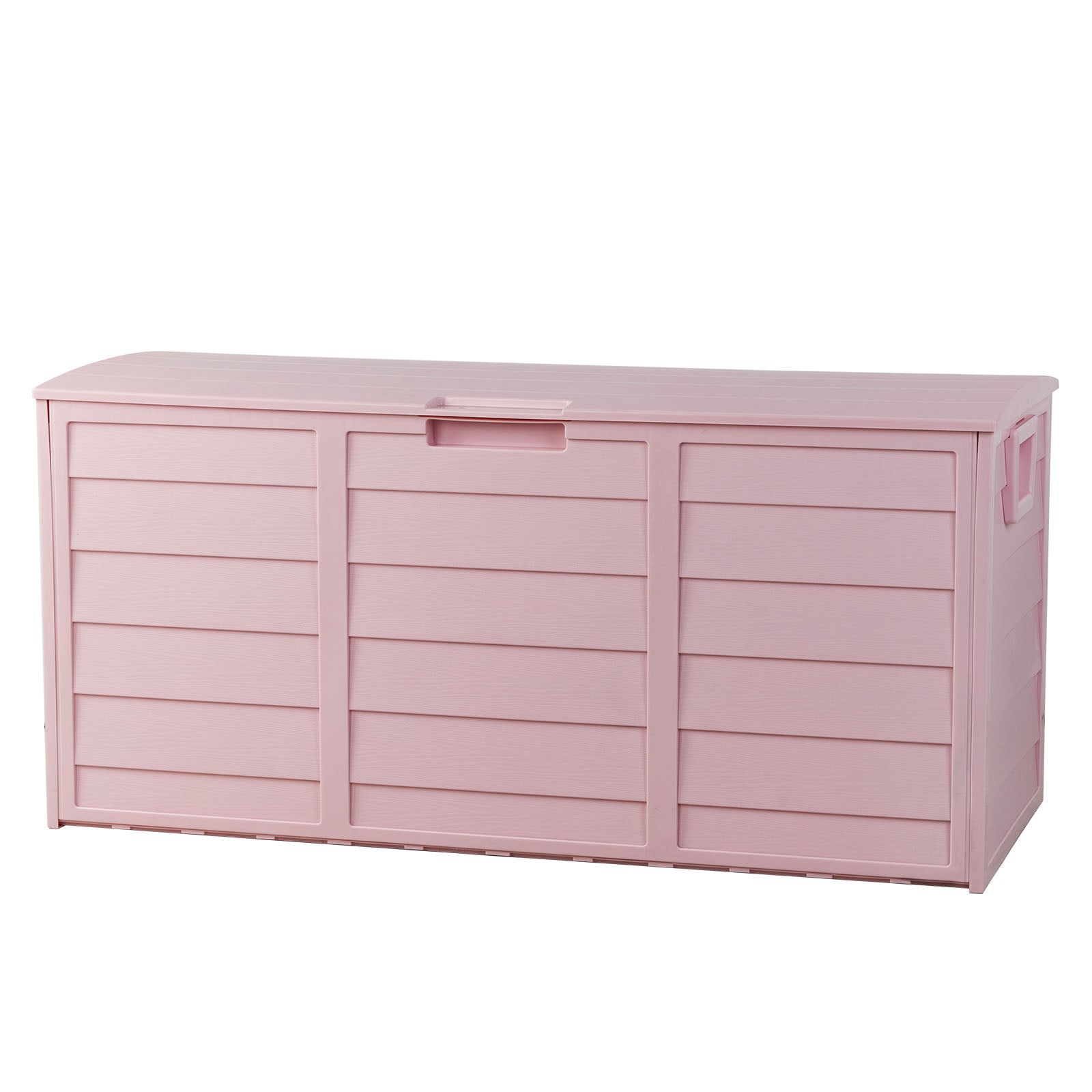 HAOYYE 280L Outdoor Garden Storage Deck Box with Wheels Lockable Resin Organizer for Patio Tools Cushions Toys Waterproof Chest with Handles for Yard Garage Porch