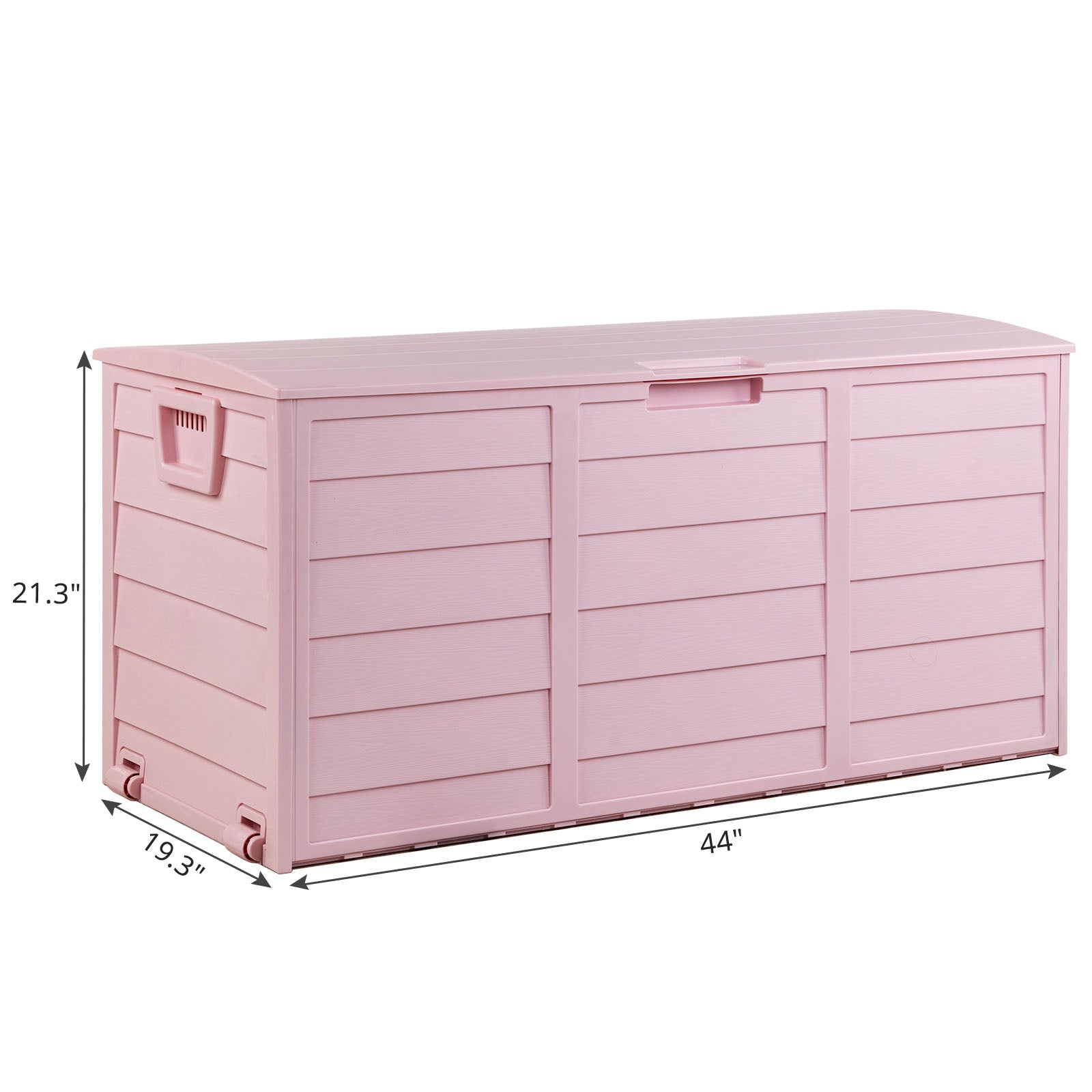 HAOYYE 280L Outdoor Garden Storage Deck Box with Wheels Lockable Resin Organizer for Patio Tools Cushions Toys Waterproof Chest with Handles for Yard Garage Porch