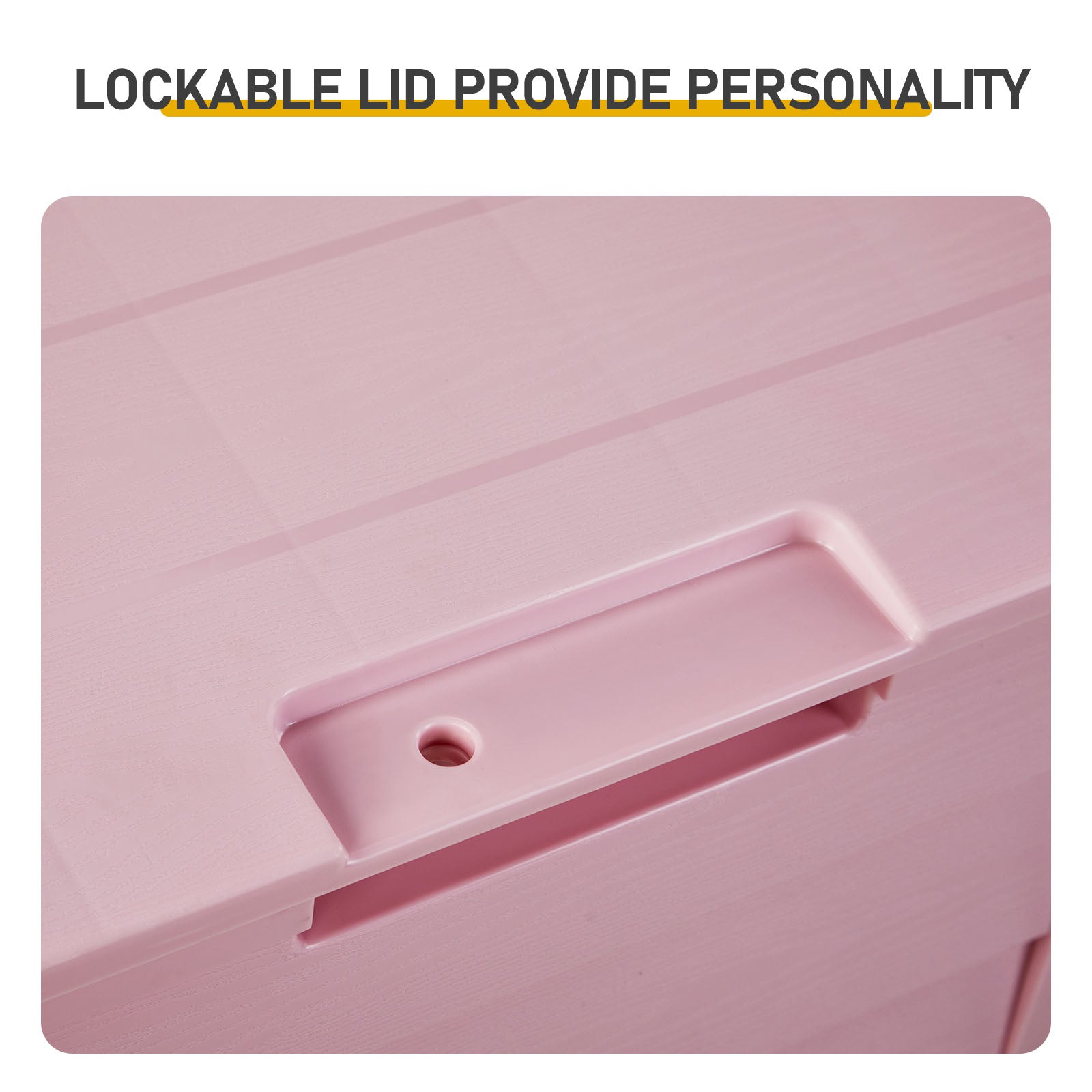 HAOYYE 280L Outdoor Garden Storage Deck Box with Wheels Lockable Resin Organizer for Patio Tools Cushions Toys Waterproof Chest with Handles for Yard Garage Porch