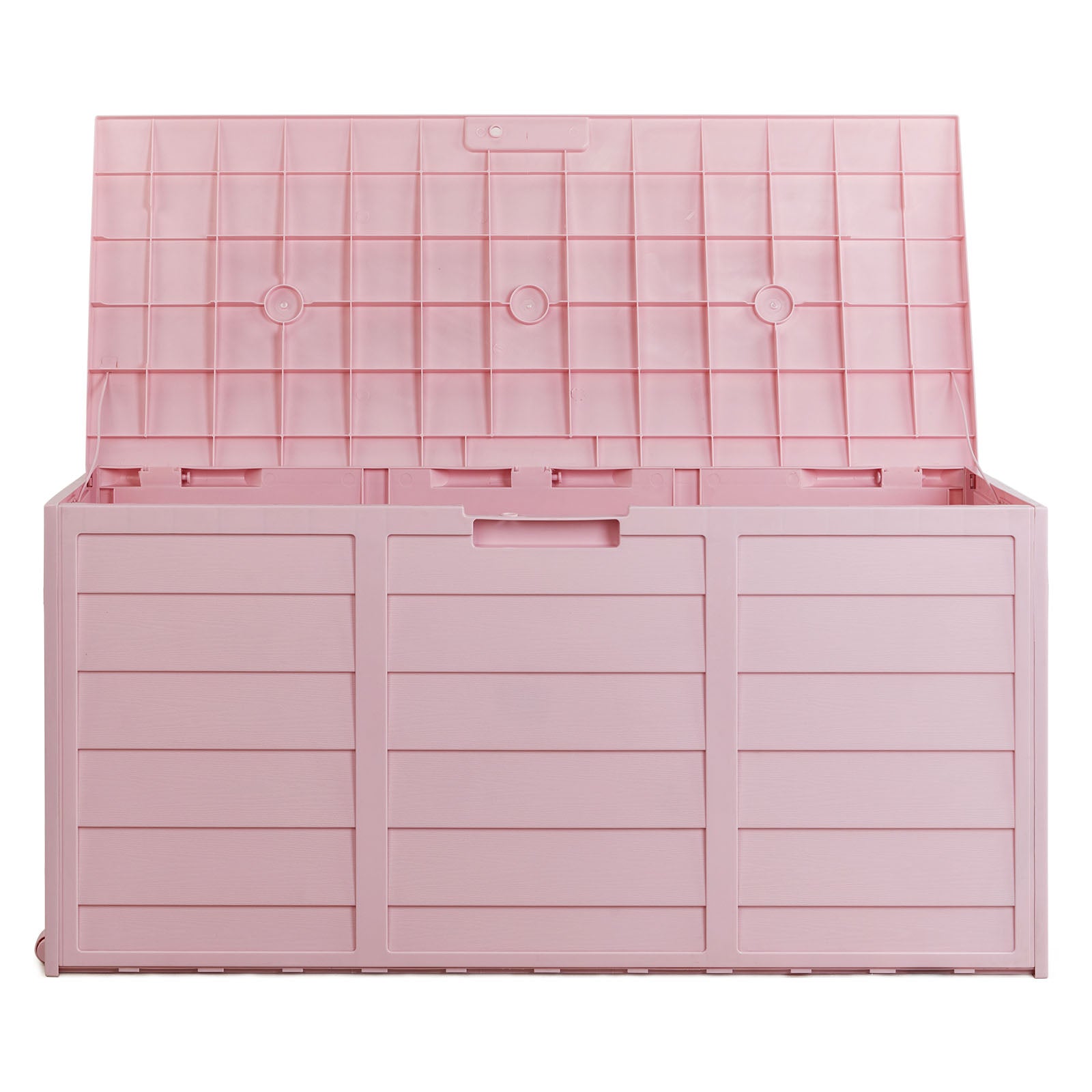HAOYYE 280L Outdoor Garden Storage Deck Box with Wheels Lockable Resin Organizer for Patio Tools Cushions Toys Waterproof Chest with Handles for Yard Garage Porch
