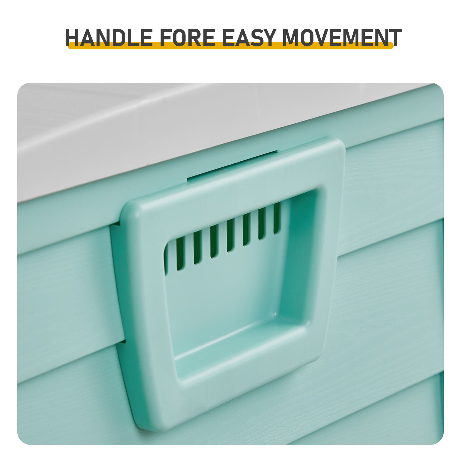 HAOYYE 280L Outdoor Garden Storage Deck Box with Wheels Lockable Resin Chest for Patio Tools Cushions Toys Waterproof Organizer for Yard Garage Porch