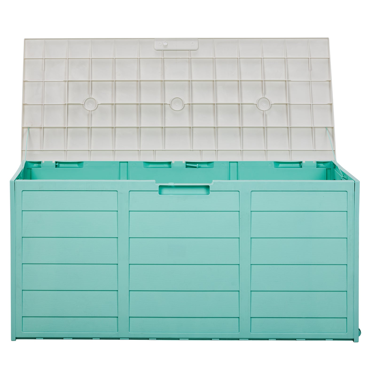 HAOYYE 280L Outdoor Garden Storage Deck Box with Wheels Lockable Resin Chest for Patio Tools Cushions Toys Waterproof Organizer for Yard Garage Porch