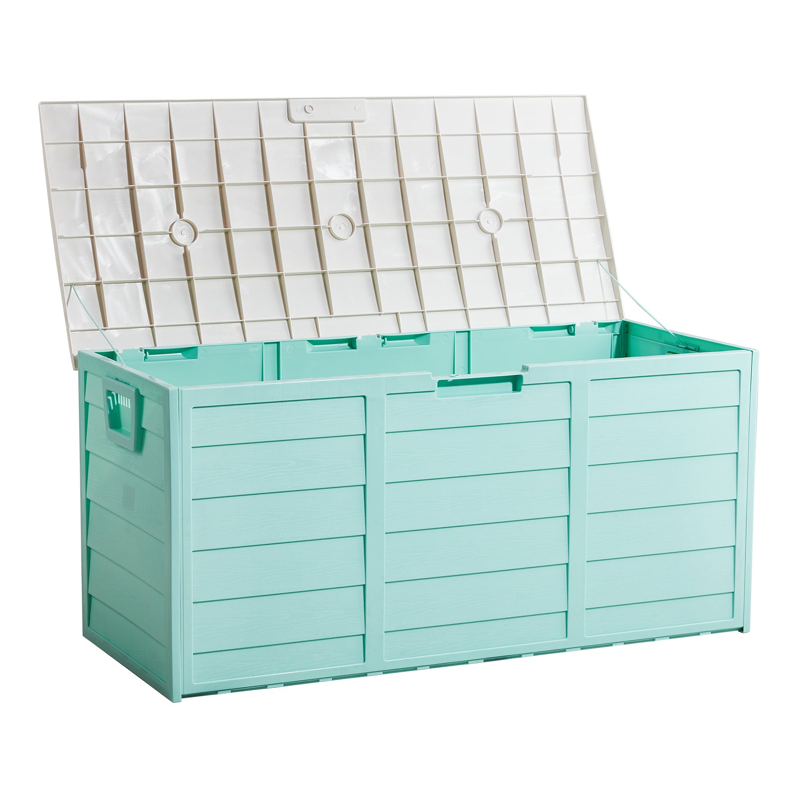 HAOYYE 280L Outdoor Garden Storage Deck Box with Wheels Lockable Resin Chest for Patio Tools Cushions Toys Waterproof Organizer for Yard Garage Porch