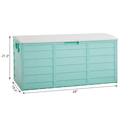 HAOYYE 280L Outdoor Garden Storage Deck Box with Wheels Lockable Resin Chest for Patio Tools Cushions Toys Waterproof Organizer for Yard Garage Porch
