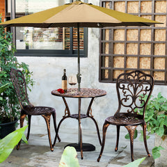 HAOYYE 3 PCS Outdoor Bistro Set, All-Weather Cast Aluminum Patio Table Set with Butterfly Design, Durable and Elegant Bistro Chairs for Backyard, Garden, or Balcony, Perfect for Outdoor Dining and Relaxation