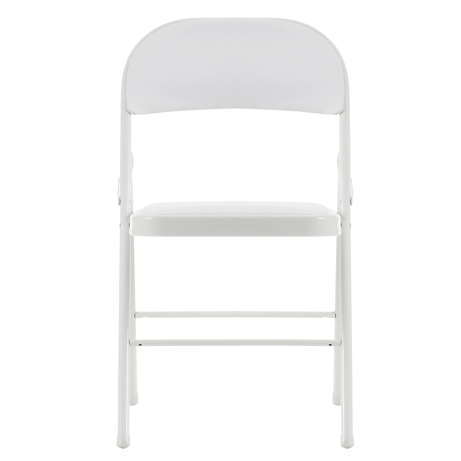 HAOYYE 6PCS White Foldable Chairs Iron Frame with PVC Padded Seat and Backrest, Lightweight and Stackable for Dining Room, Event, Conference, Reception, Exhibition