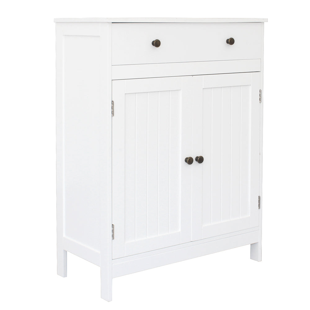 HAOYYE Double Door Cabinet with Drawer, Spacious Storage Solution, Durable Construction, Elegant Modern Design, Perfect for Organizing Household Items, Easy Assembly, Ideal for Living Room, Bedroom, or Office Use